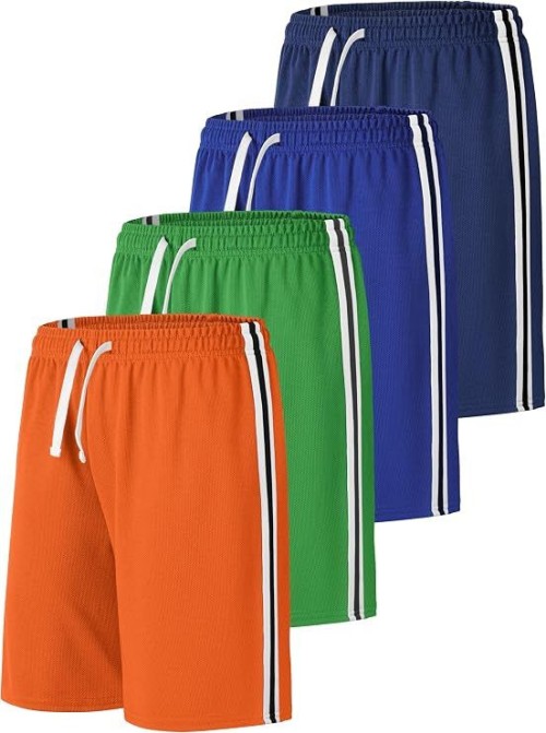Breathable Boys Quick Dry Basketball and Soccer Mesh Shorts