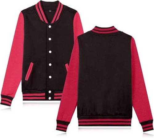 Mens Womens Varsity Baseball Jacket Casual Letterman Bomber Windbreaker Lightweight Coat