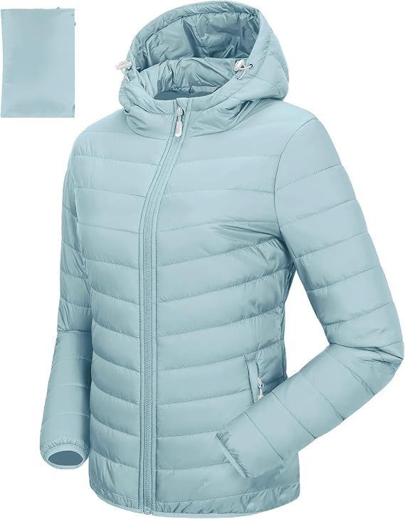 Womens Hooded Packable Puffer Jacket Lightweight Warm Winter Coat