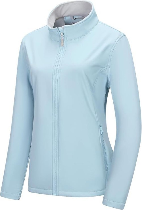 Womens Waterproof Softshell Jacket Lightweight Fleece Lined Coat
