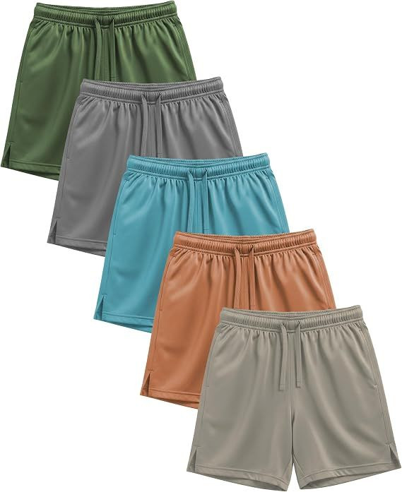 Boys Active Performance & Mesh Style Basketball Sport Shorts - Multi Packs