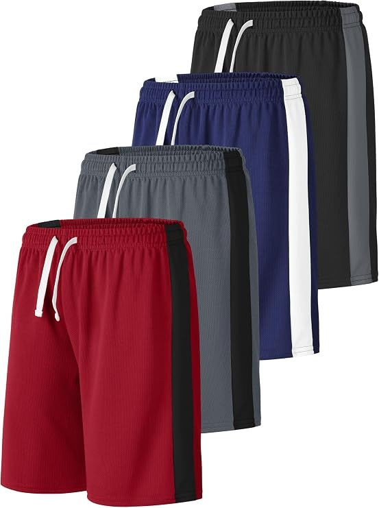 Breathable Boys Quick Dry Basketball and Soccer Mesh Shorts