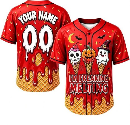 Horror Scream Theme Halloween Personalized Baseball Jersey for Boys Girls Men and Women