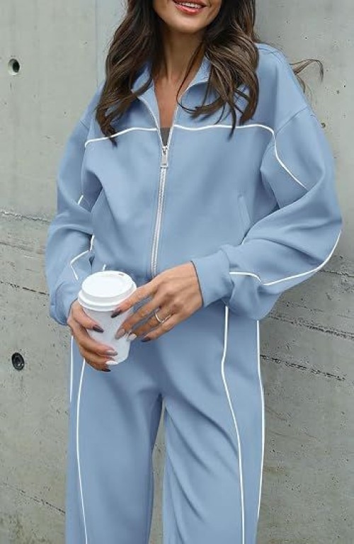 Outfits For Women 2026 Lounge Sets Airport Outfits 2 Piece Sets,Airport Outfits For Women,Long Sleeve Zip Up