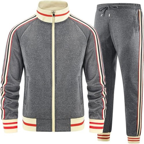 Men Track Suits Sets Long Sleeve Full-zip Sweatsuit Active Jackets and Pants 2 Piece
